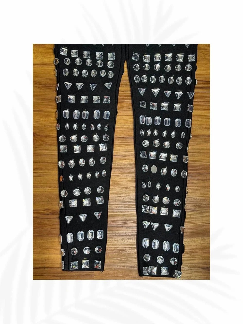 Mew Mews Black Strapless Embellished Jumpsuit with Gem Motif size Small - Picture 4 of 8